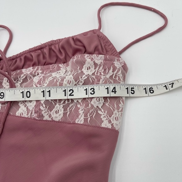 Urban Outfitters Perrie Lace-Inset Slip Dress Women’s Size Small Mauve Pink - Picture 15 of 16